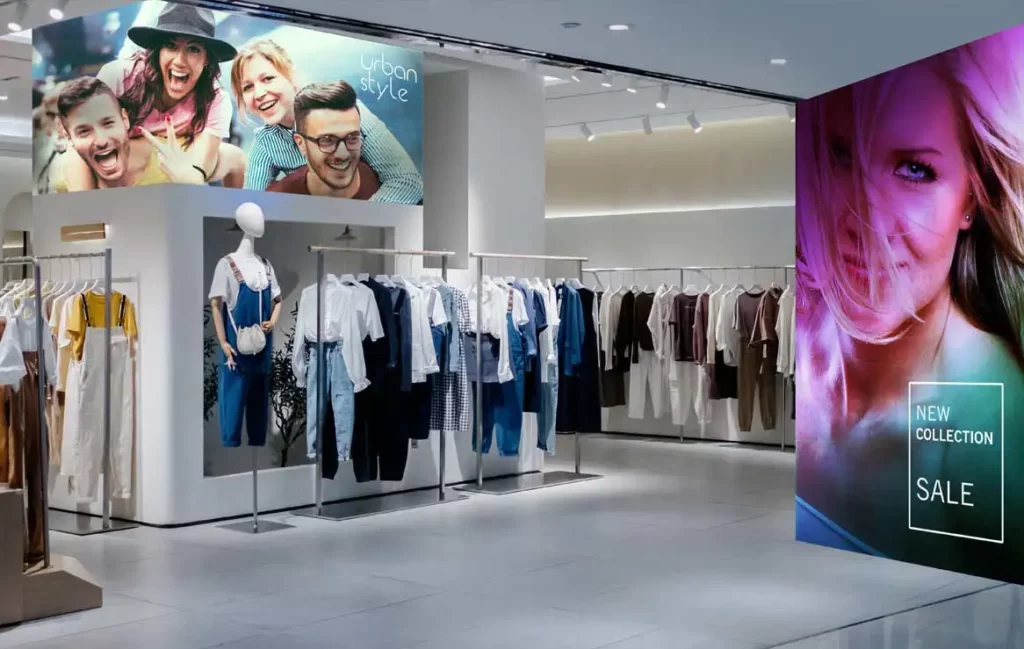 Advertising displays for shops