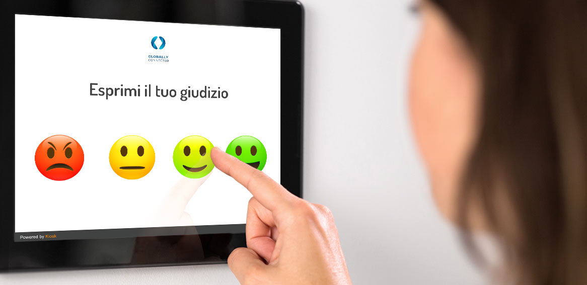 questionario gradimento del cliente con emoticon