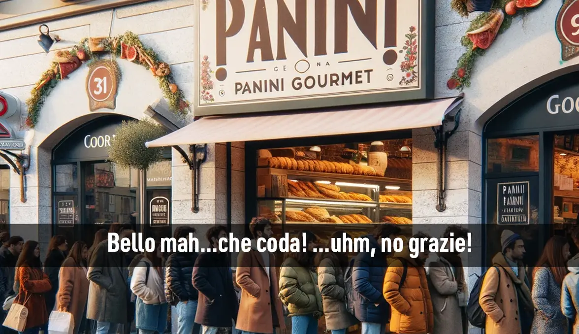 coda fuori dalla nuova panineria gourmet