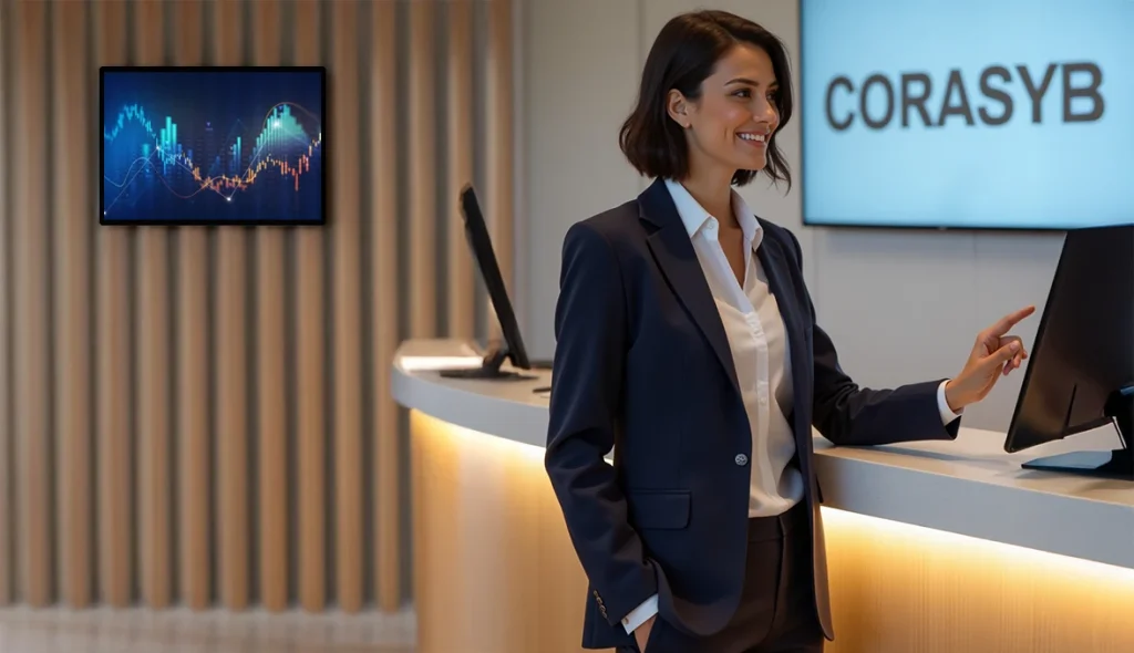 reception con Kiosk Varco per la registrazione dei visitatori