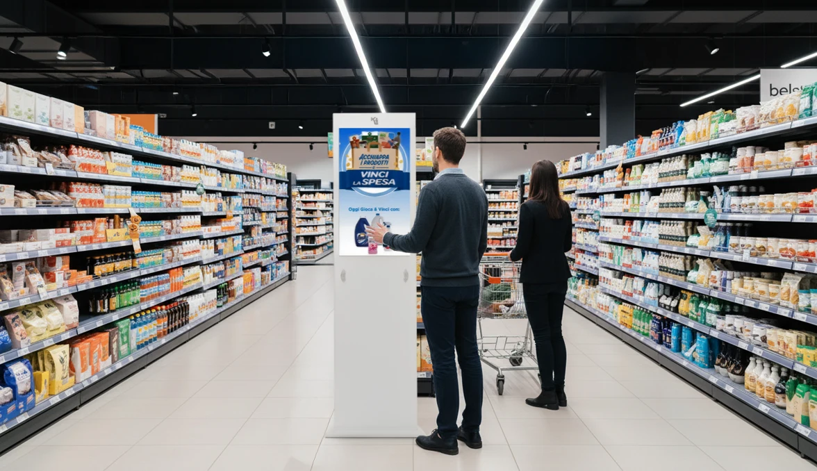 corner digitale in GDO supermercato