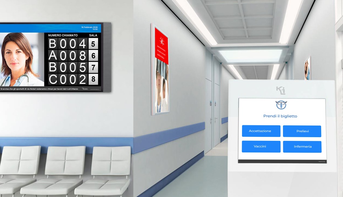 totem per ticket di servizio pazienti
