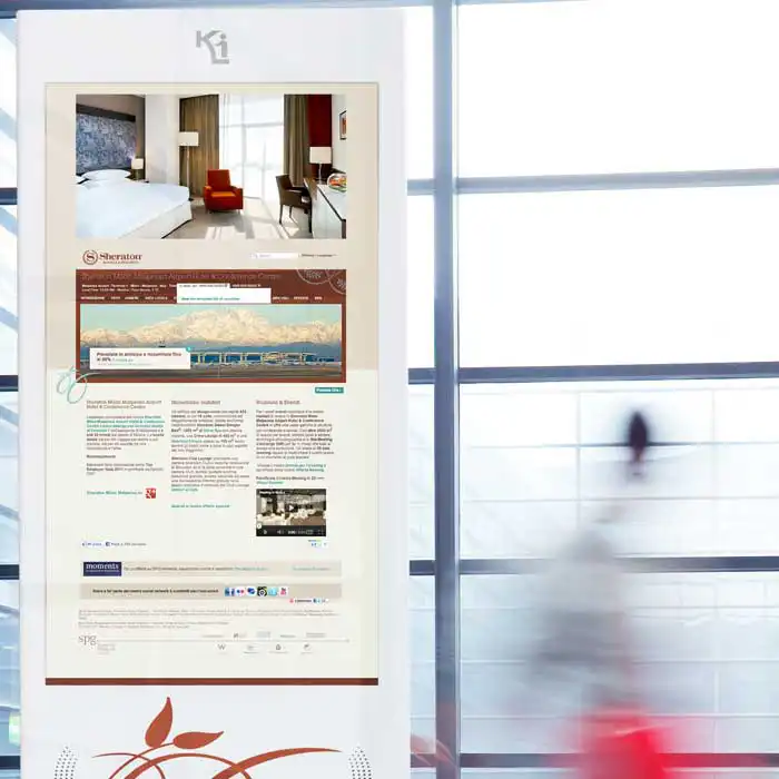 Multimedia kiosk totem for Sheraton Milano Malpensa