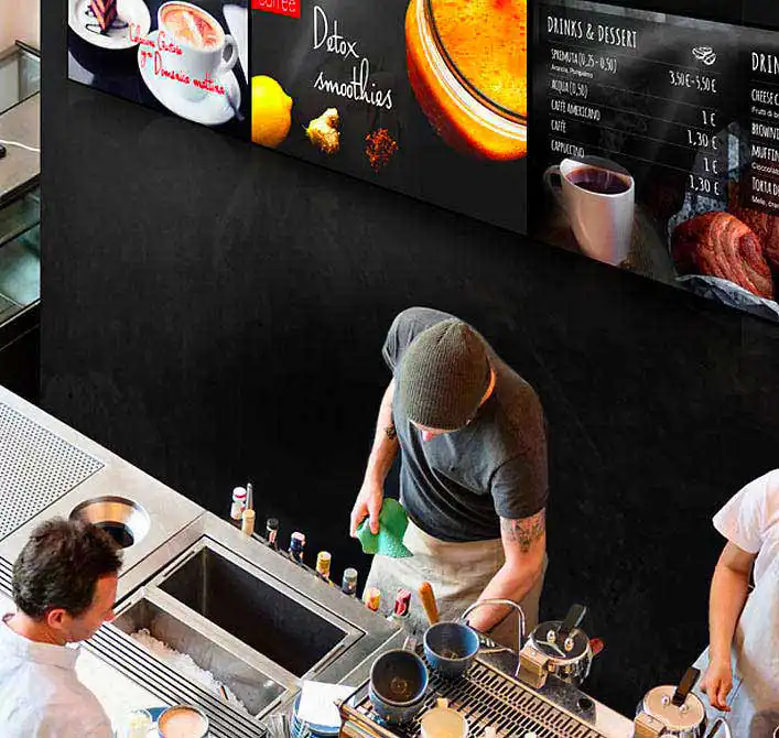 software per creare menu dinamici su display per Ristoranti, Bar e Fast food