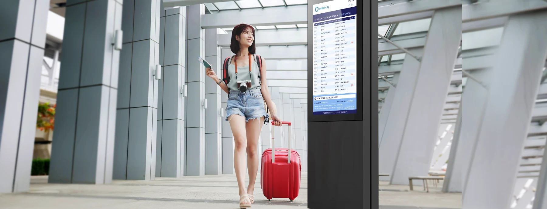 Software digital signage per aeroporti, aziende di trasporti 