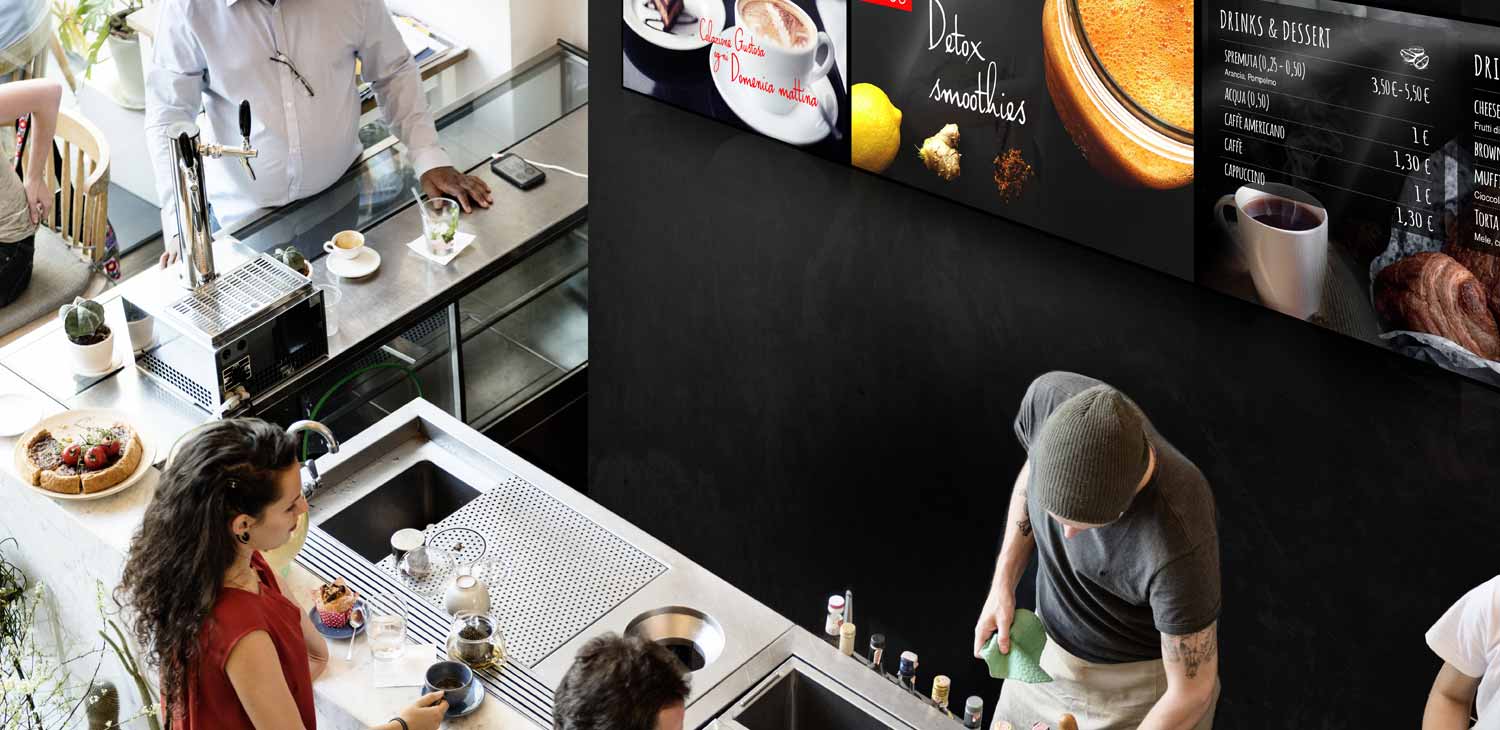 digital signage solutions for restaurants, fast food restaurants,