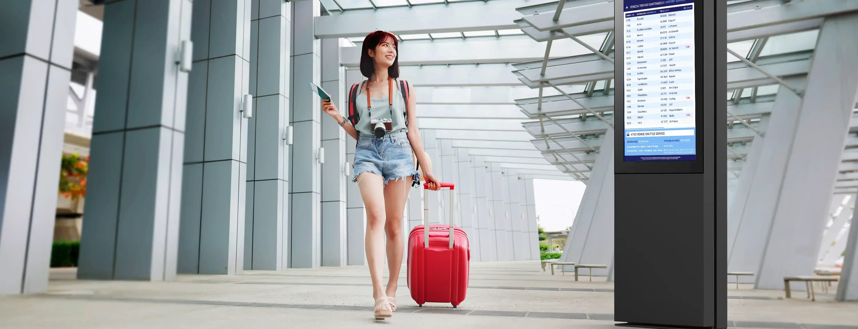 Software e sistemi digital signage per aeroporti, aziende di trasporti