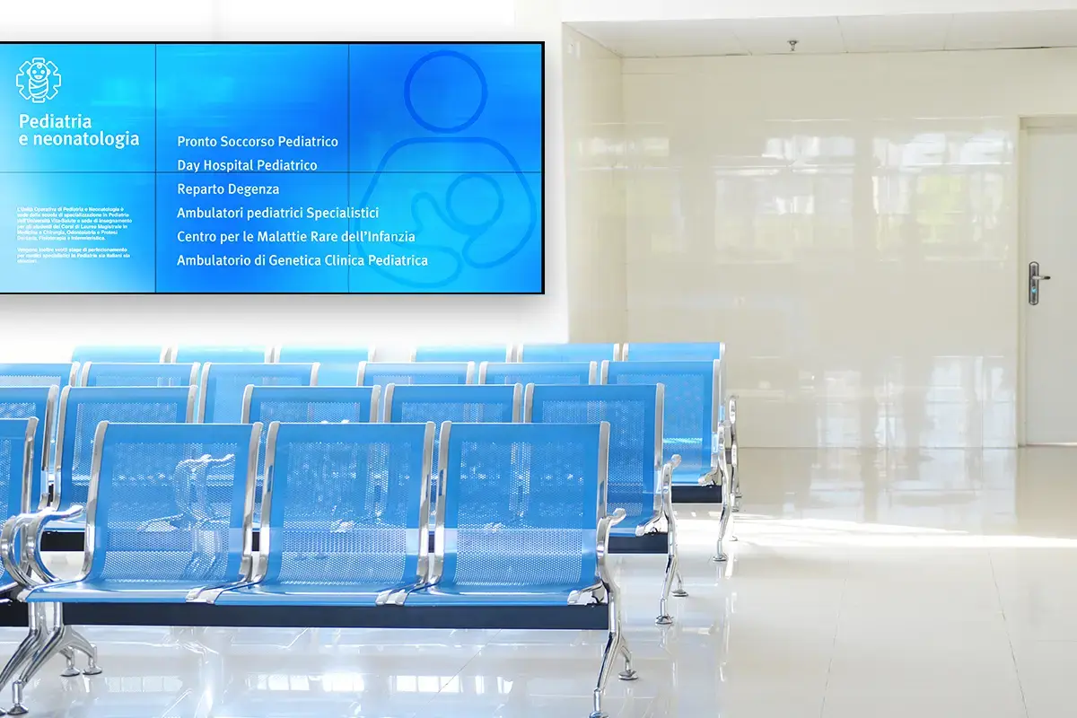 Soluzioni digital signage per Ospedali, Strutture sanitarie e Centri vaccinali
