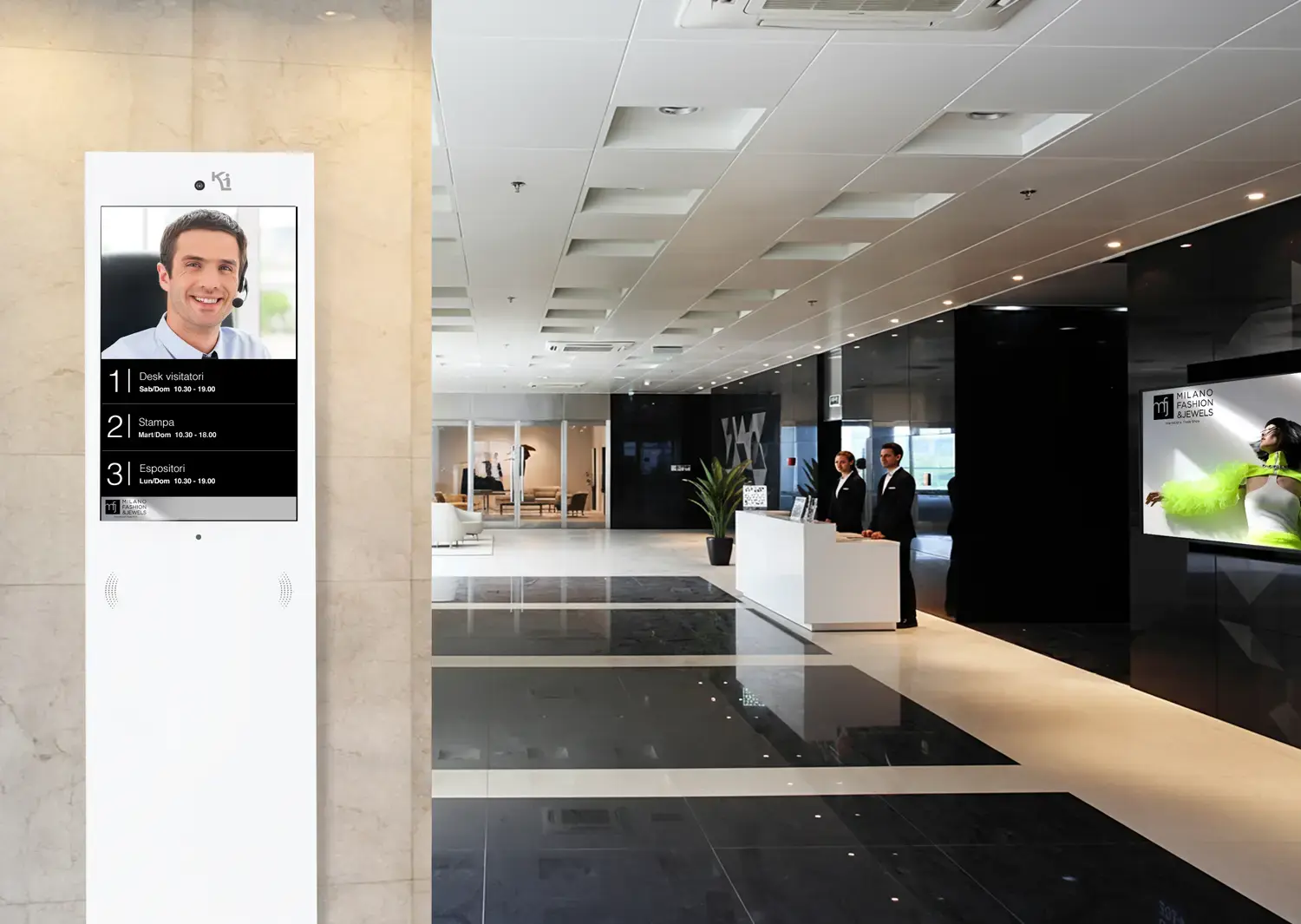 videoportineria di assistenza per fiere e padiglioni