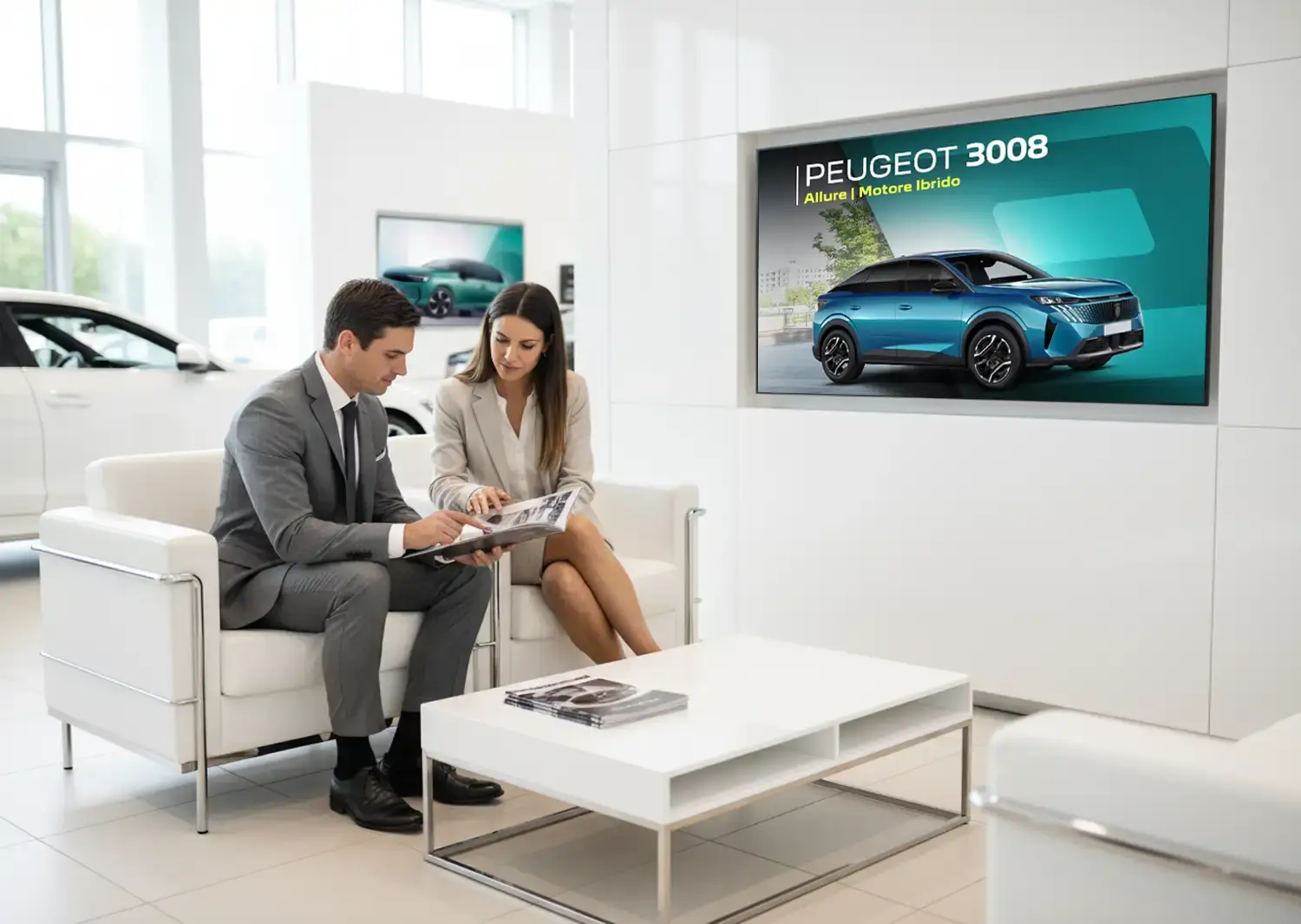 display digital signage per la comunicazione in concessionaria auto