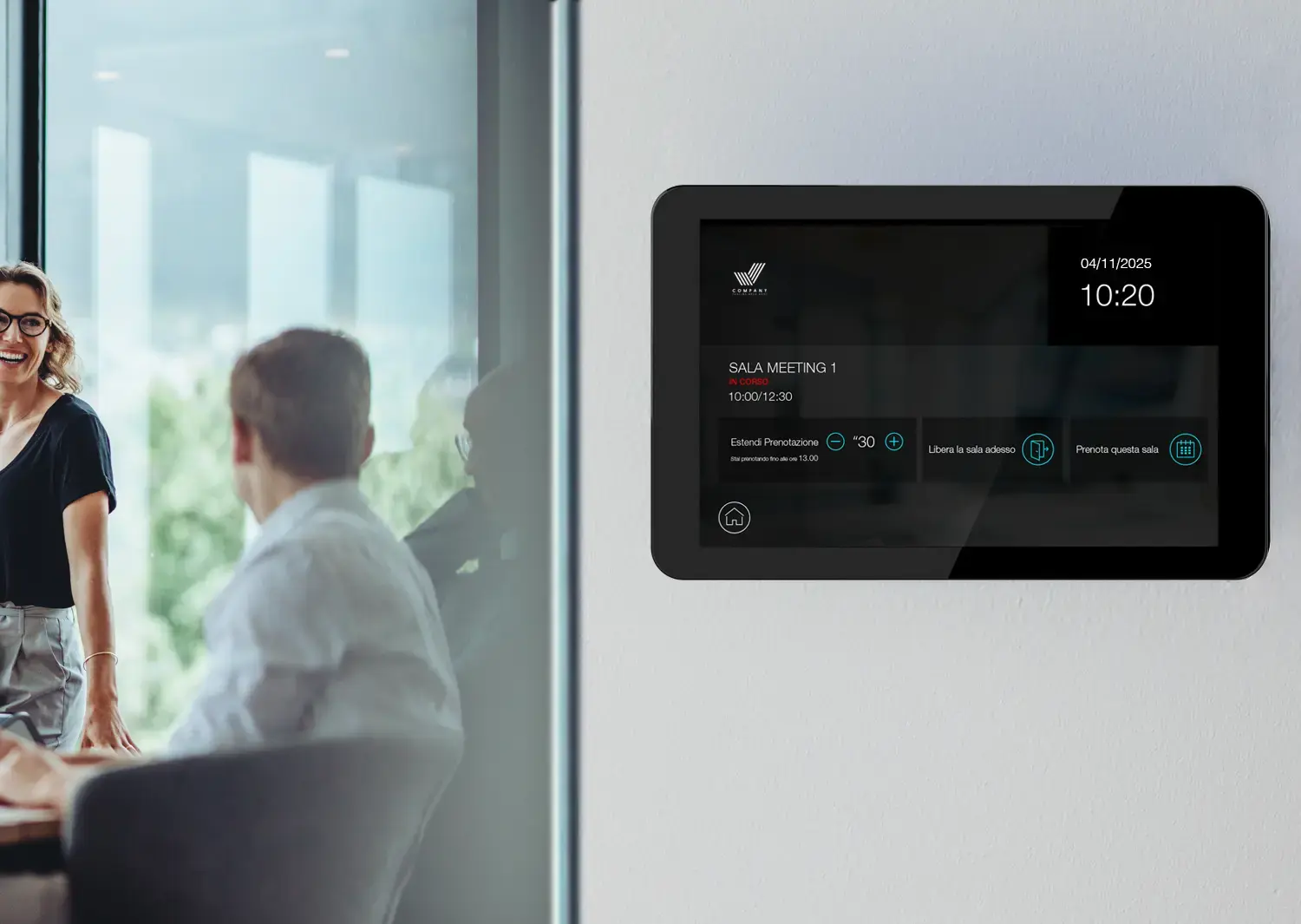 display di prenotazione e comunicazione sala meeting