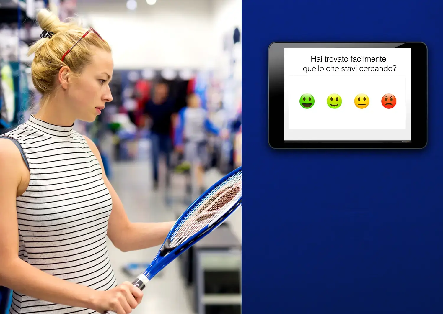 instant survey con emoticon in negozio