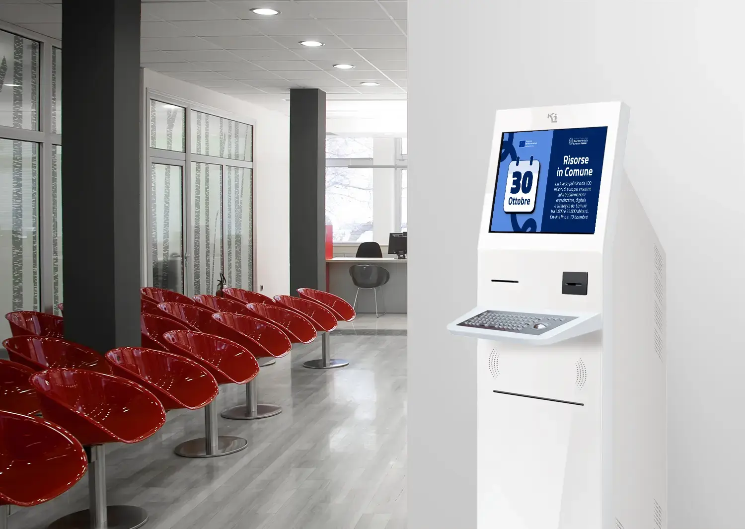 chiosco multimediale per operazioni in self service