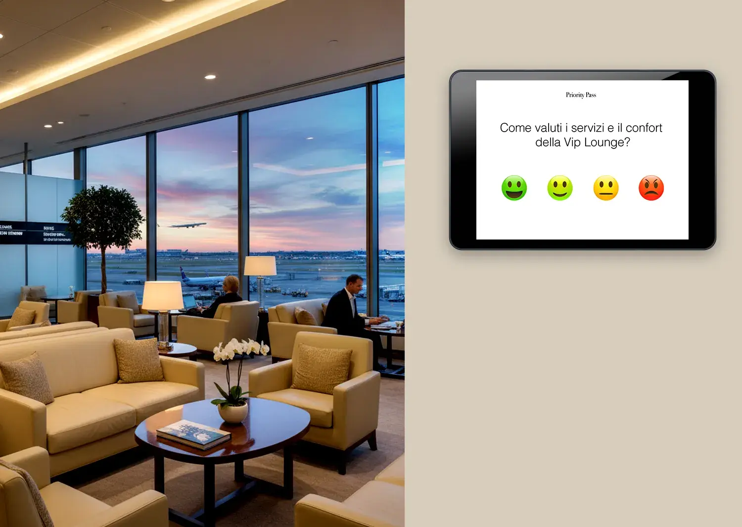 rilevazione in aeroporto della customer satisfaction con emoticon