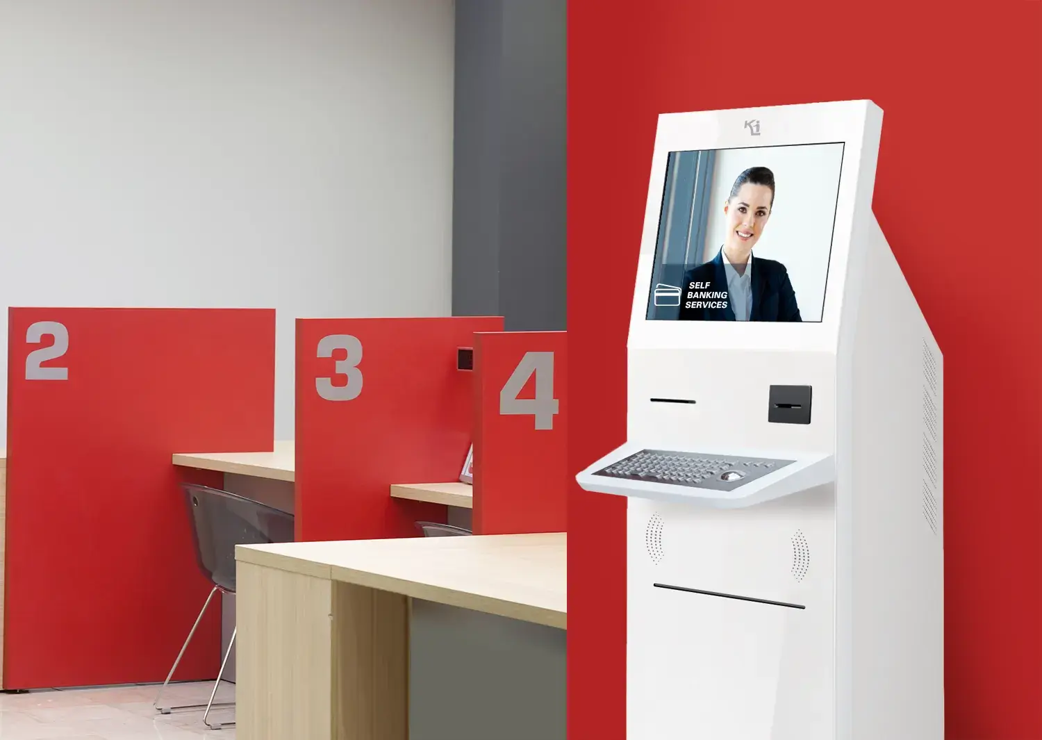 totem multimediale per operazioni self-service bancarie