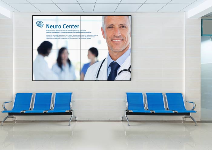 display videowall per l'informazione in ospedale e corsie