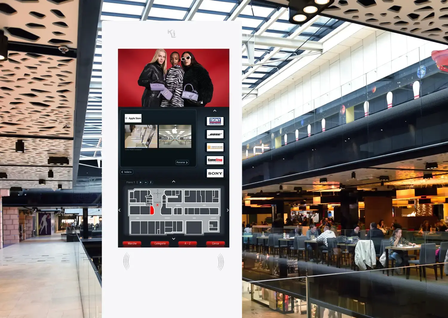 wayfindwer e segnaletica digitale su totem