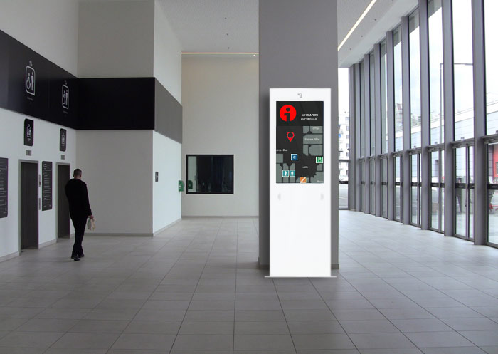 signage and digital directory on multimedia kiosk