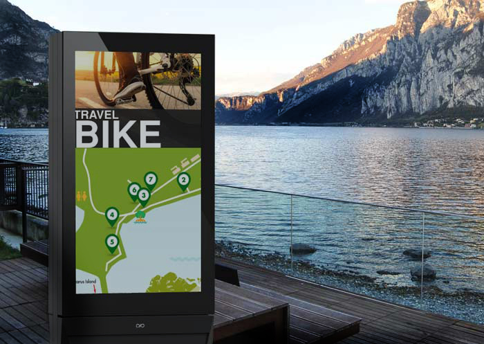 mappe digitali su totem o wayfinding