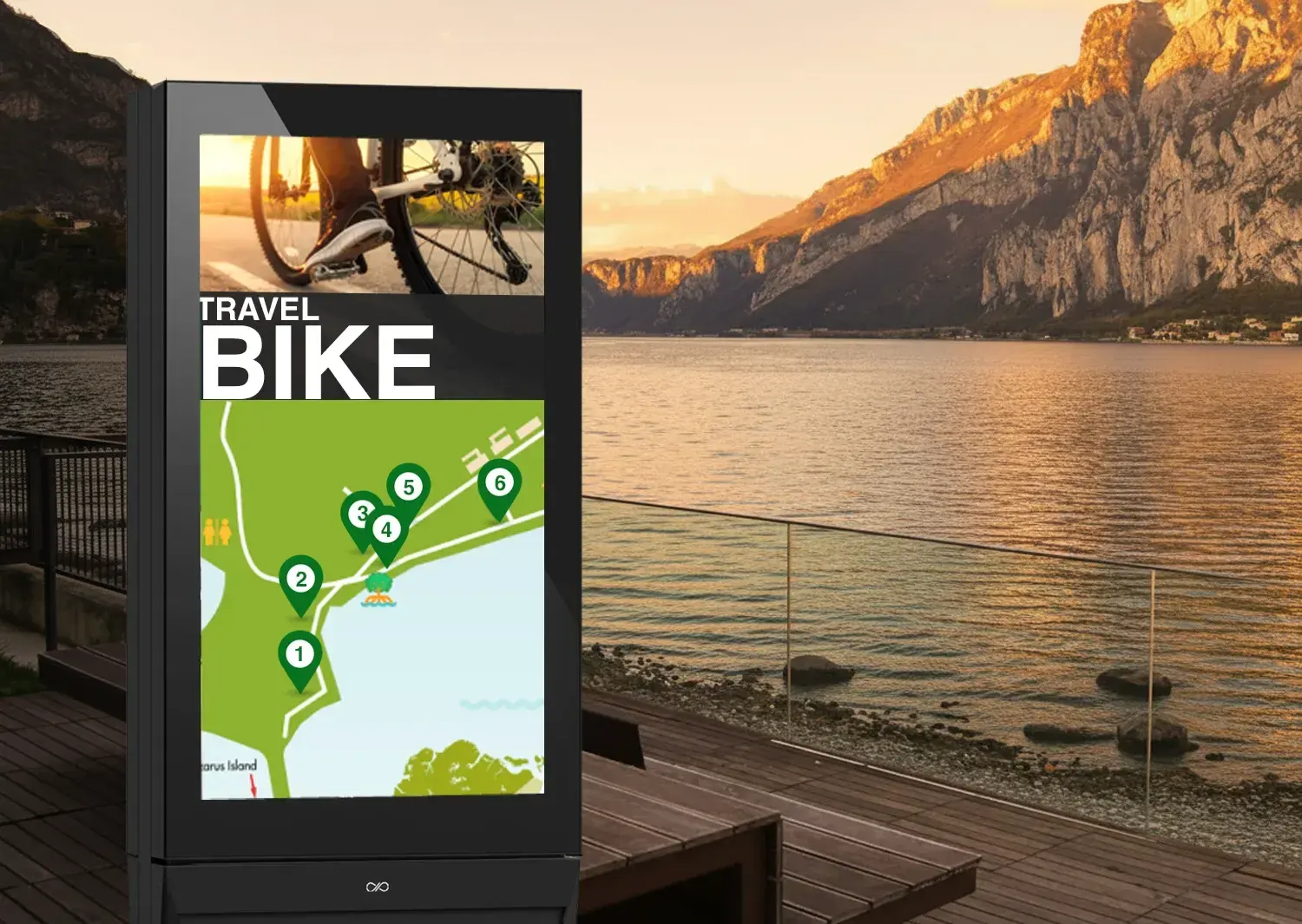 mappe digitali su totem o wayfinding