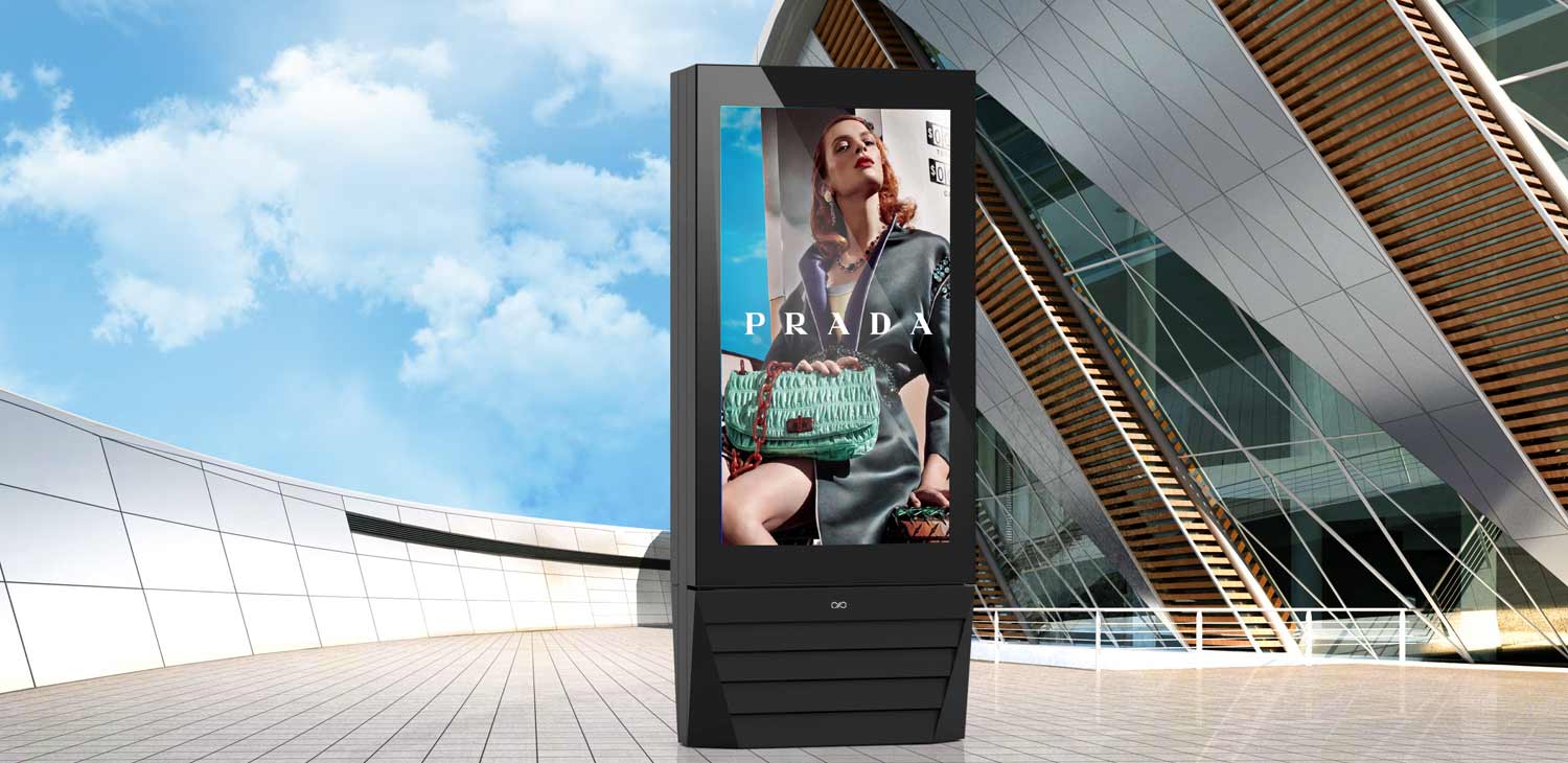 vandal-proof outdoor advertising digital signage totem