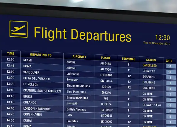FIDS - software visualizzatore orari di volo su display aeroporto