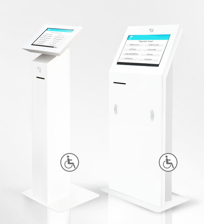 multimedia totem for ticketing in pharmacy