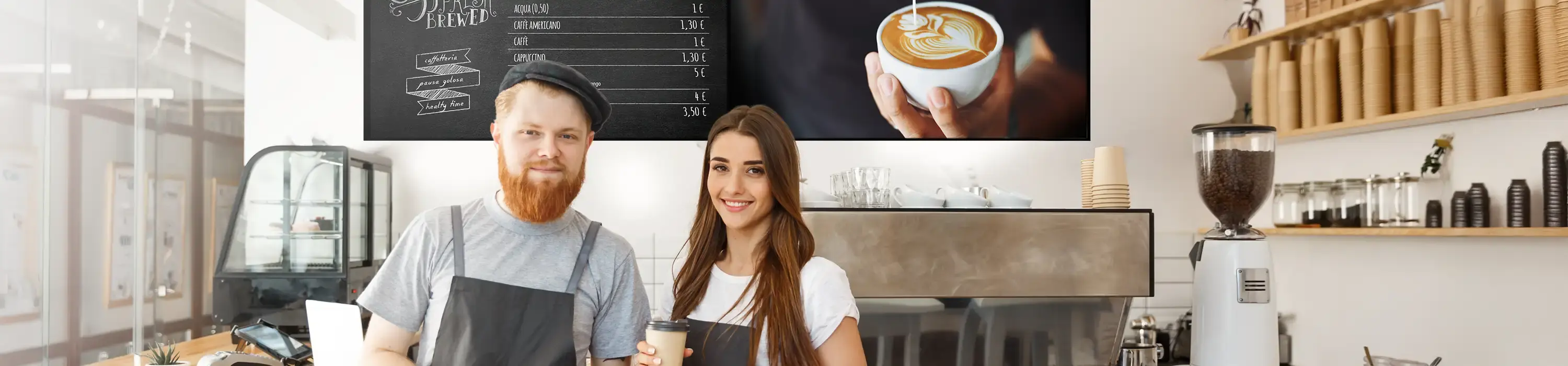 menu su display per bar