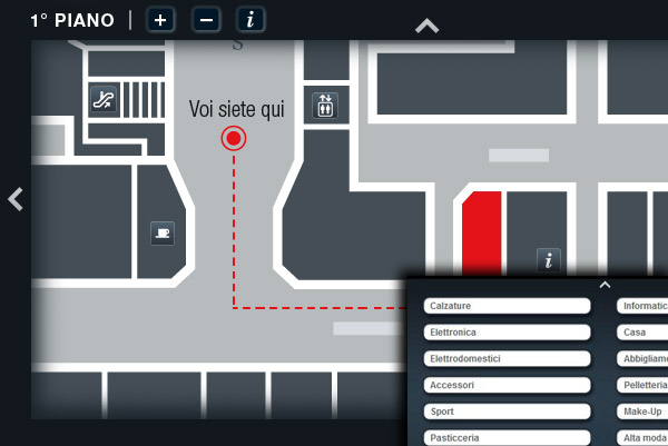 interactive digital map for shopping malls and business centers